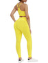 the keeper GATHERED CROP & high waist scrunch butt legging SET Yellow